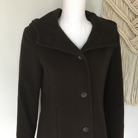 Calvin Klein Winter Hooded Brown Coat - Picture 2 of 10
